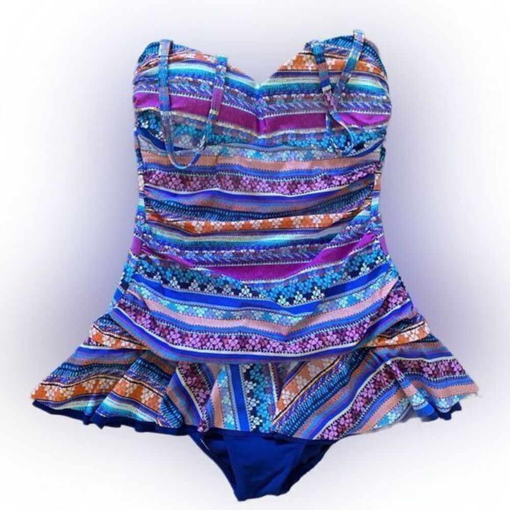 Gottex Profile Swimsuit - 6 blue multi , polyester spandex